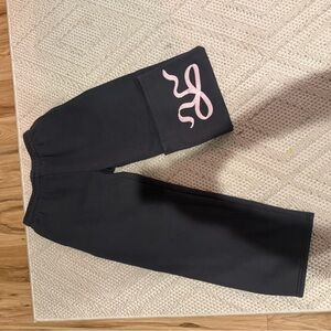 Edikted Black Joggers with Pink Bow Accent